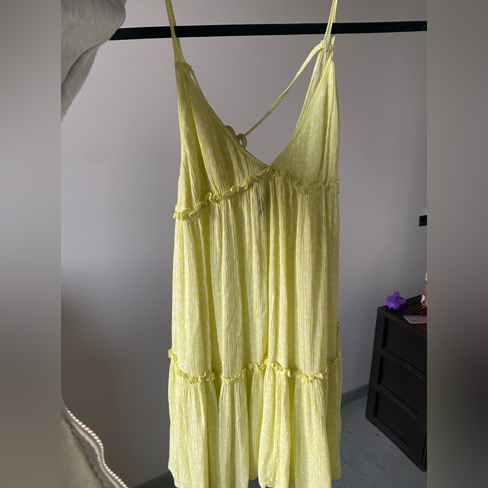 Target brand flowy tiered mini sundress in lime green